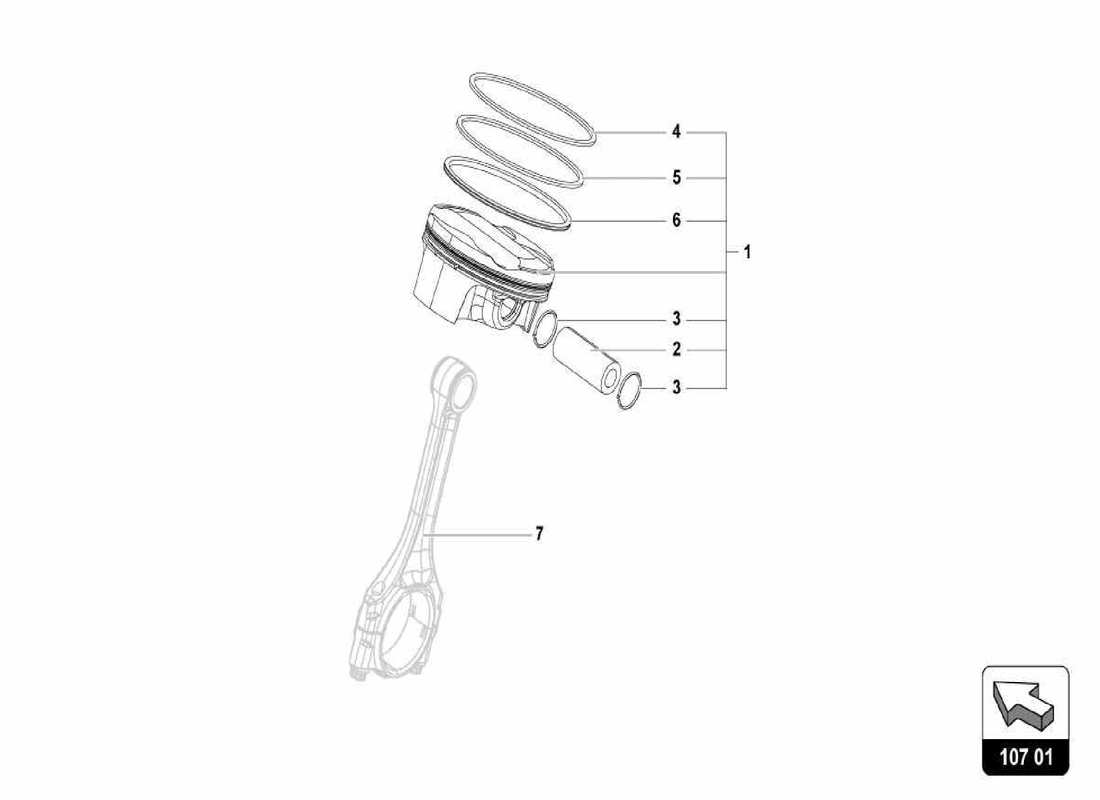 lamborghini centenario spider kolben-teilediagramm