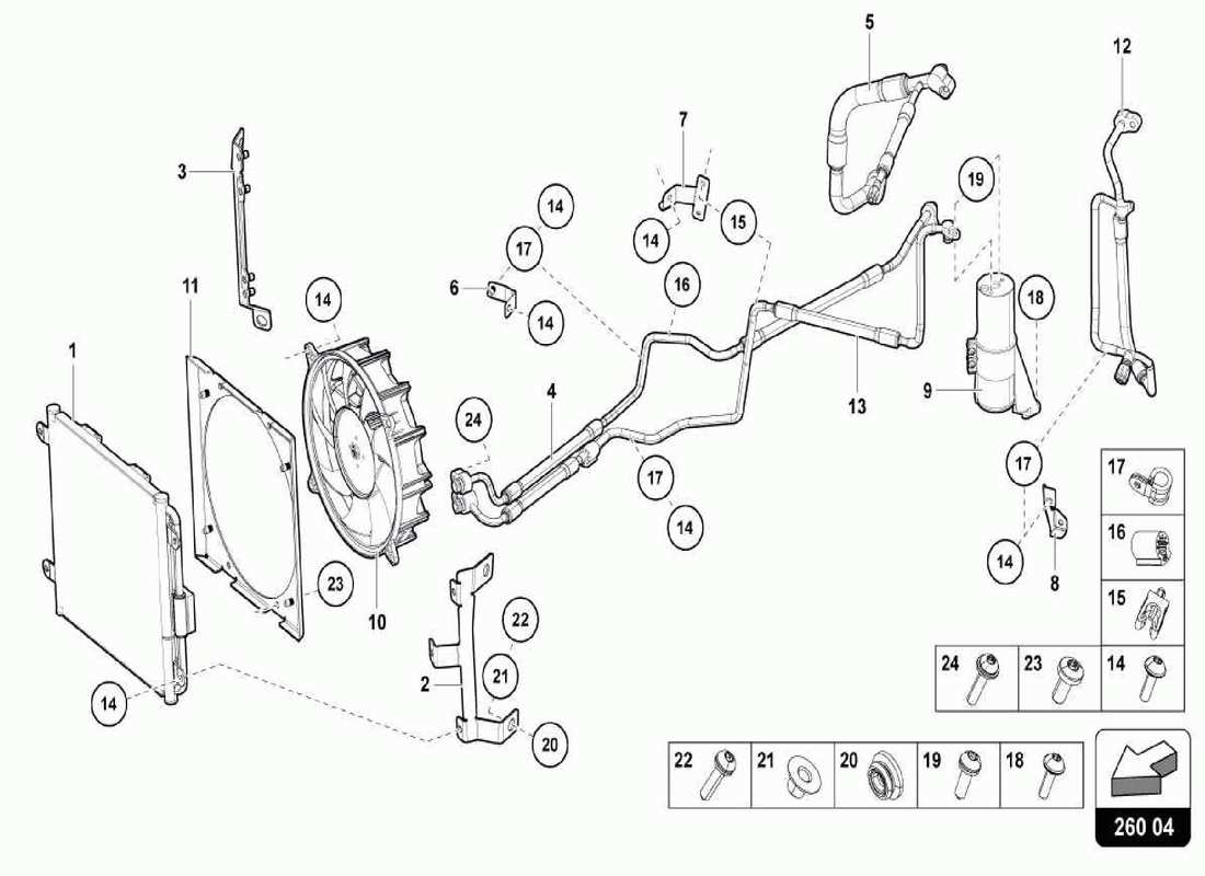 lamborghini centenario spider teilediagramm der klimaanlage