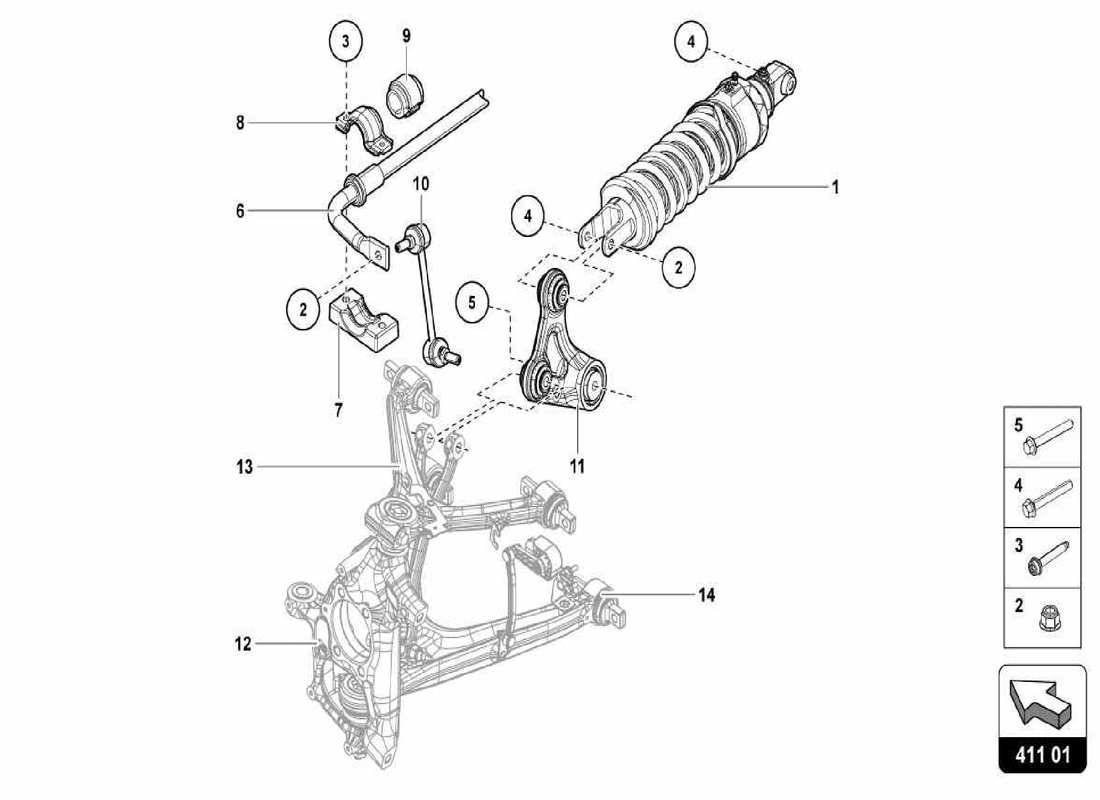 lamborghini centenario spider vordere aufhängung teilediagramm