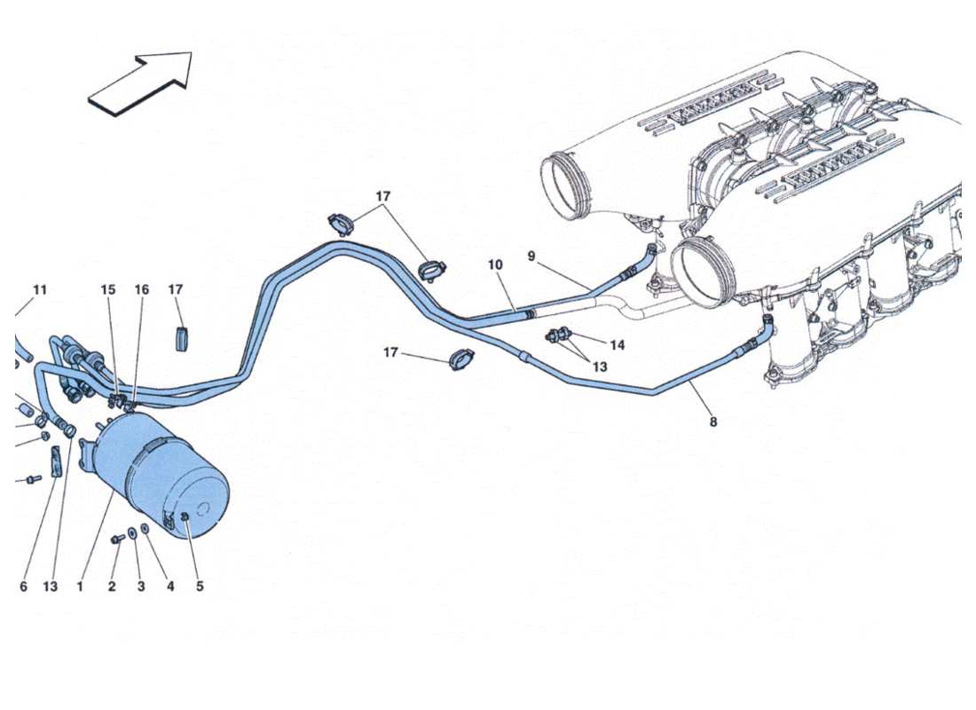 ferrari 458 challenge sekundärluftsystem teilediagramm