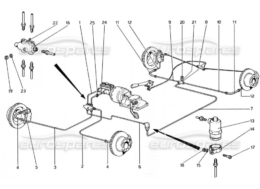 ferrari 308 gtb (1976) bremssystem teilediagramm