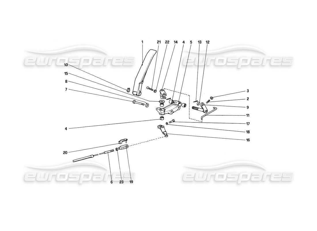 ferrari 308 (1981) gtbi/gtsi drosselklappensteuerung (varianten für rhd-versionen) teilediagramm