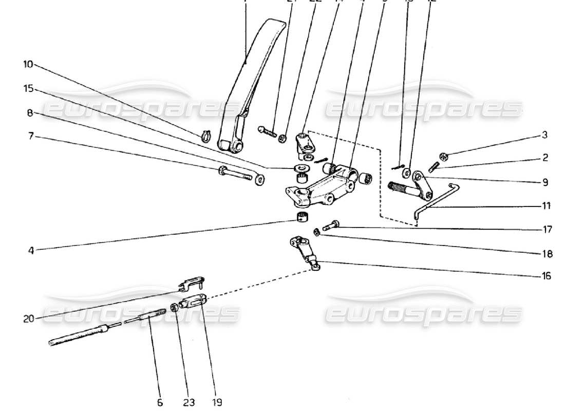 ferrari 308 gtb (1976) drosselklappensteuerung (varianten für rhd-versionen) teilediagramm