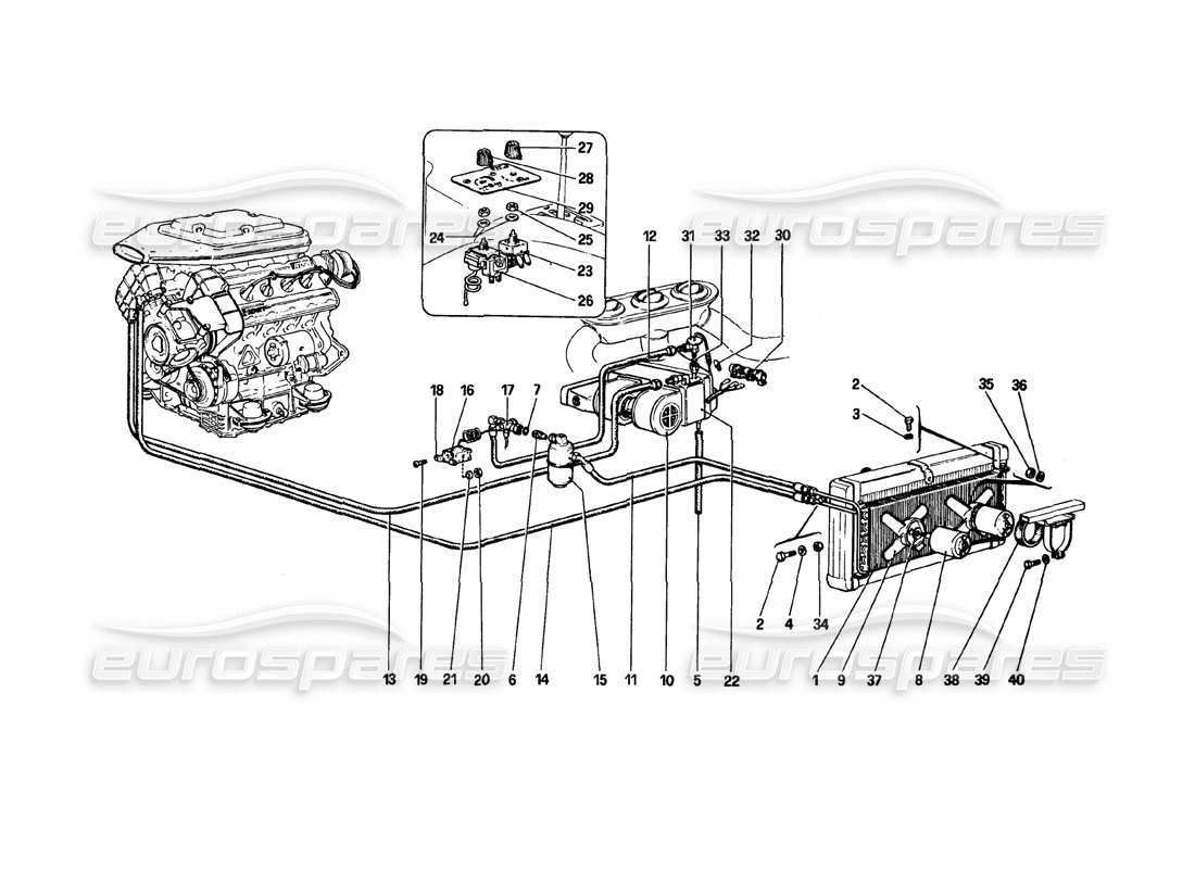 ferrari 308 gtb (1980) teilediagramm der klimaanlage