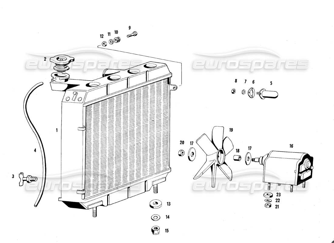maserati mexico kühler und lüfter teilediagramm