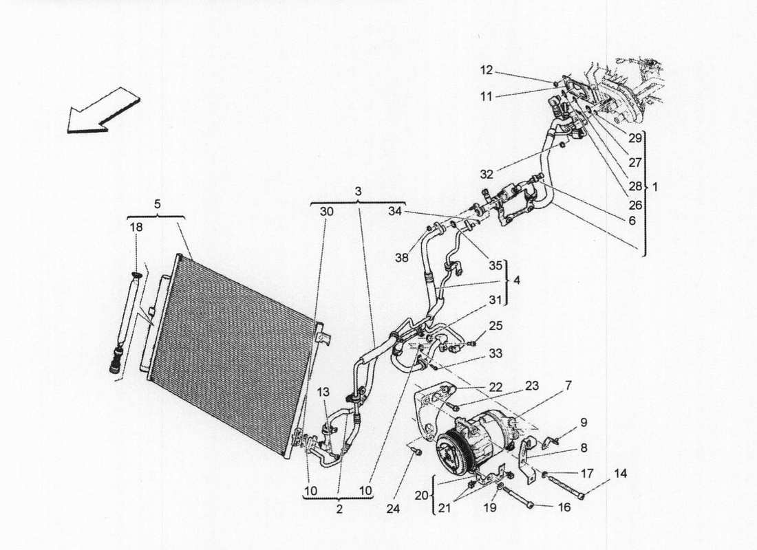 maserati qtp. v6 3.0 bt 410bhp 2wd 2017 wechselstromeinheit: geräte im motorraum teilediagramm