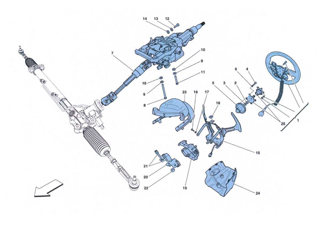 ferrari 458 challenge comando sterzopompa und serbatoio idroguida teilediagramm