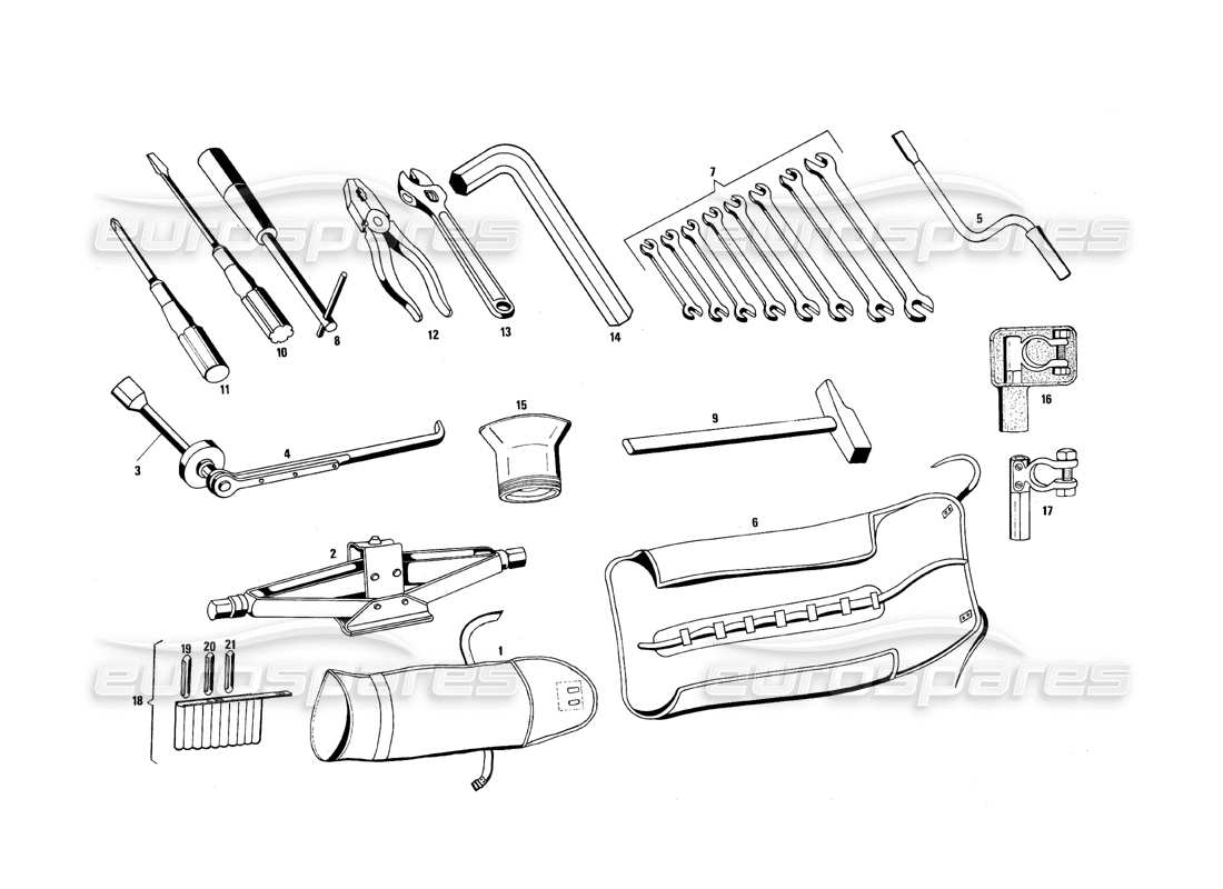maserati qtp.v8 4.9 (s3) 1979 werkzeugteilediagramm