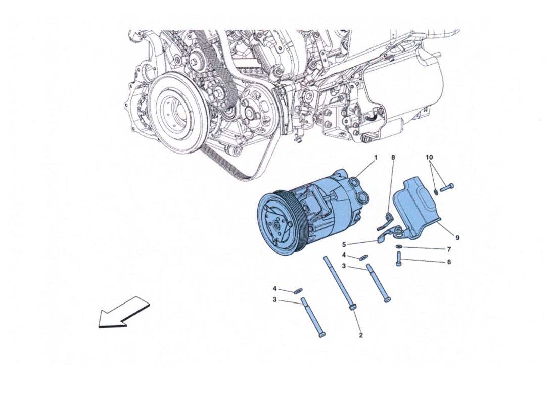 ferrari 458 challenge ersatzteildiagramm für die pompa aria condizionata