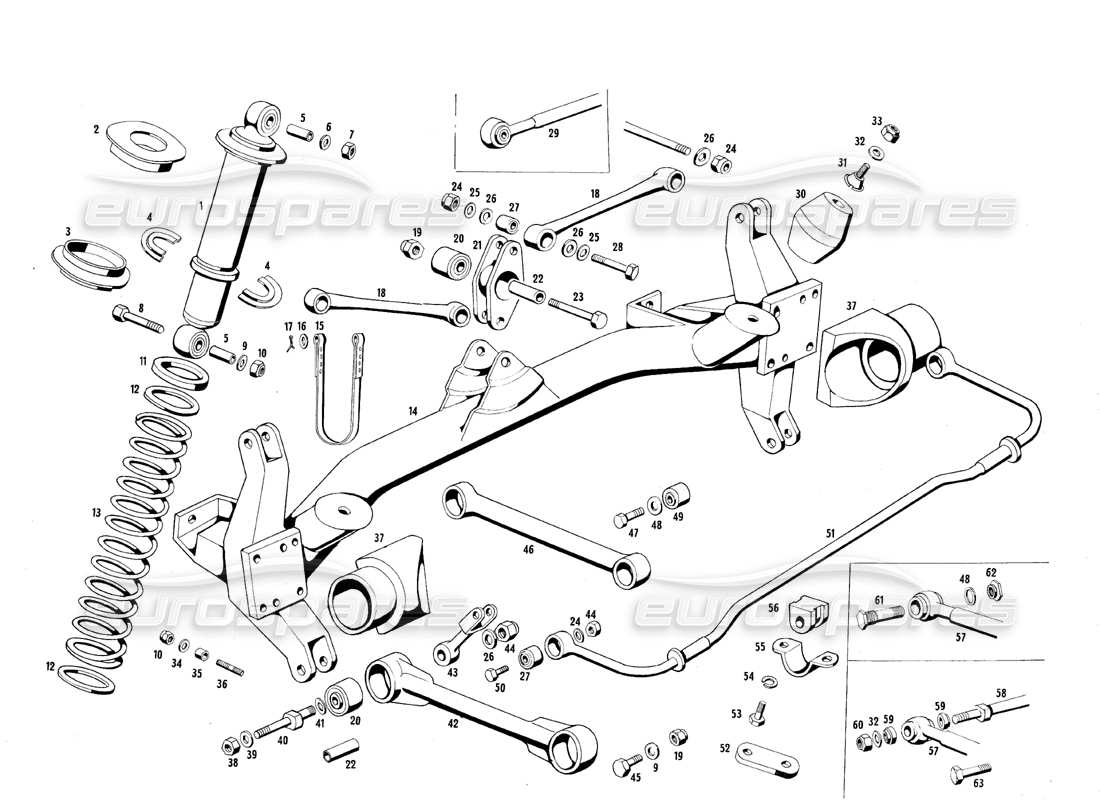 maserati mexico hinterradaufhängung teilediagramm