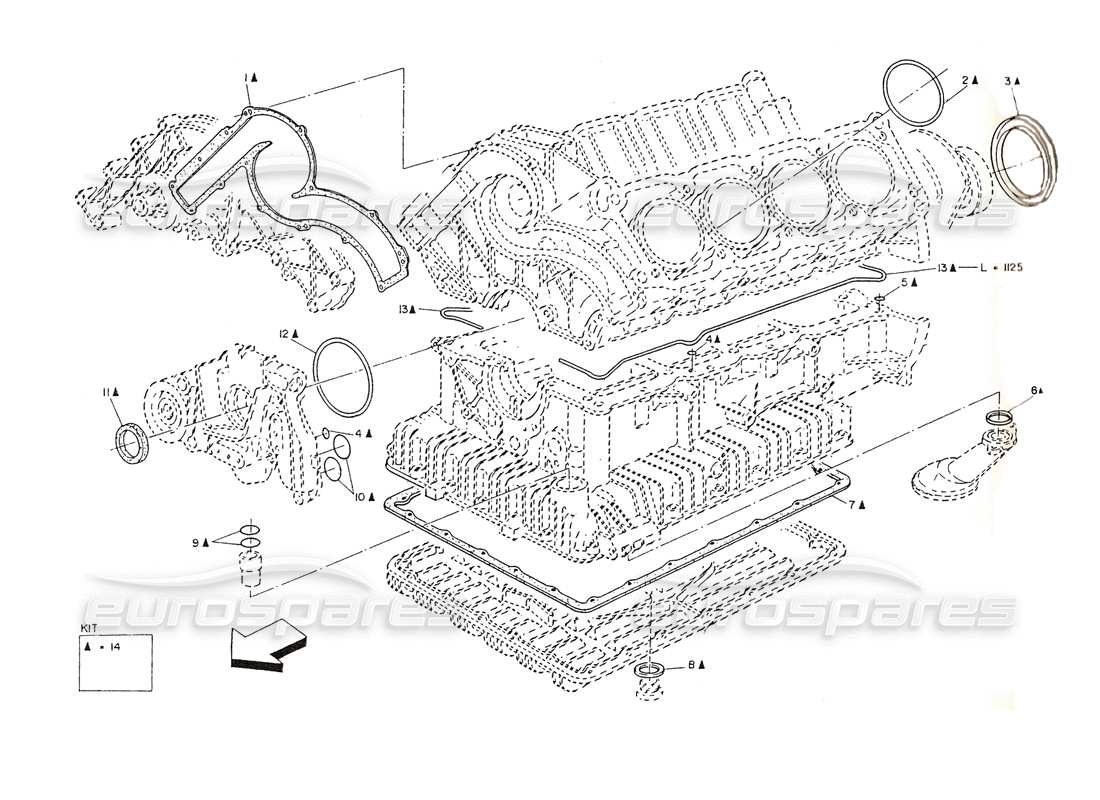 maserati shamal dichtungs-öldichtung für c.-block-überholung teilediagramm