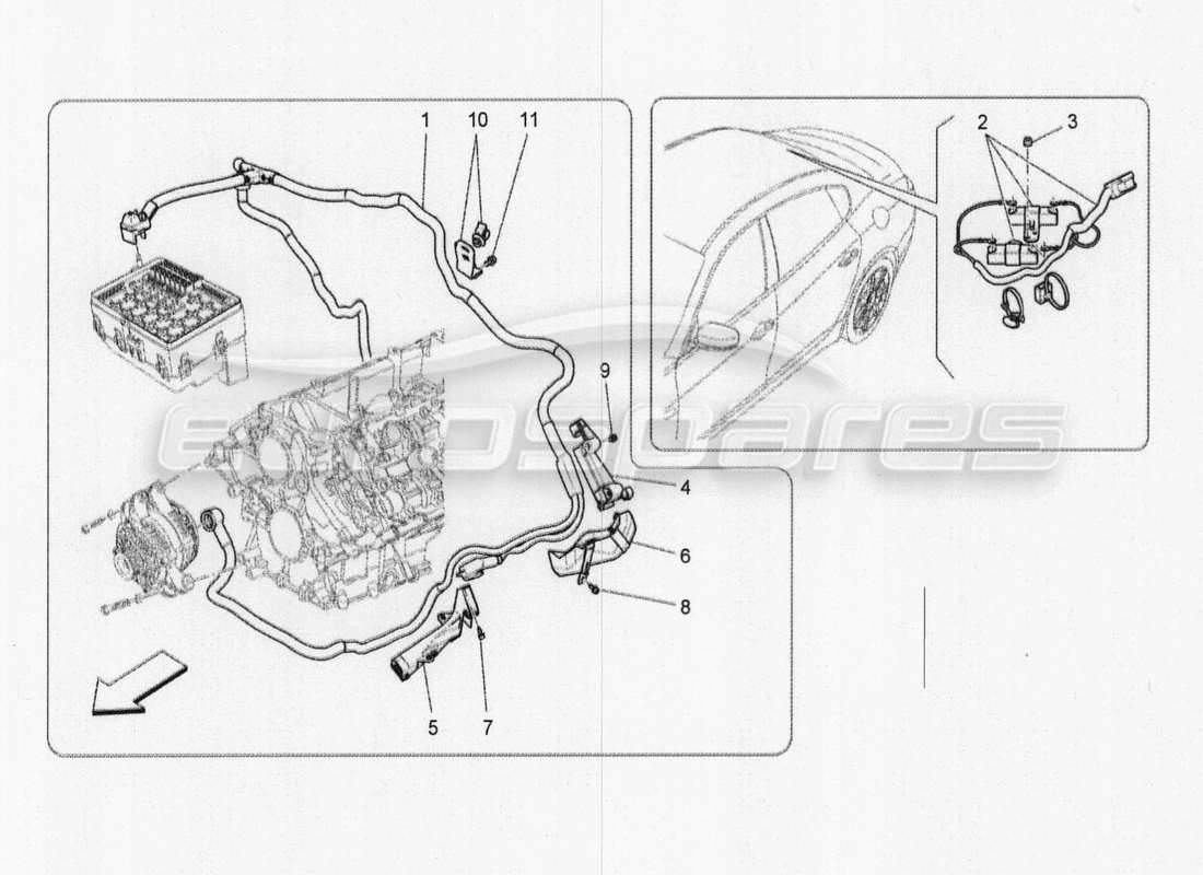 maserati qtp. v8 3.8 530bhp 2014 auto hauptverkabelung teilediagramm