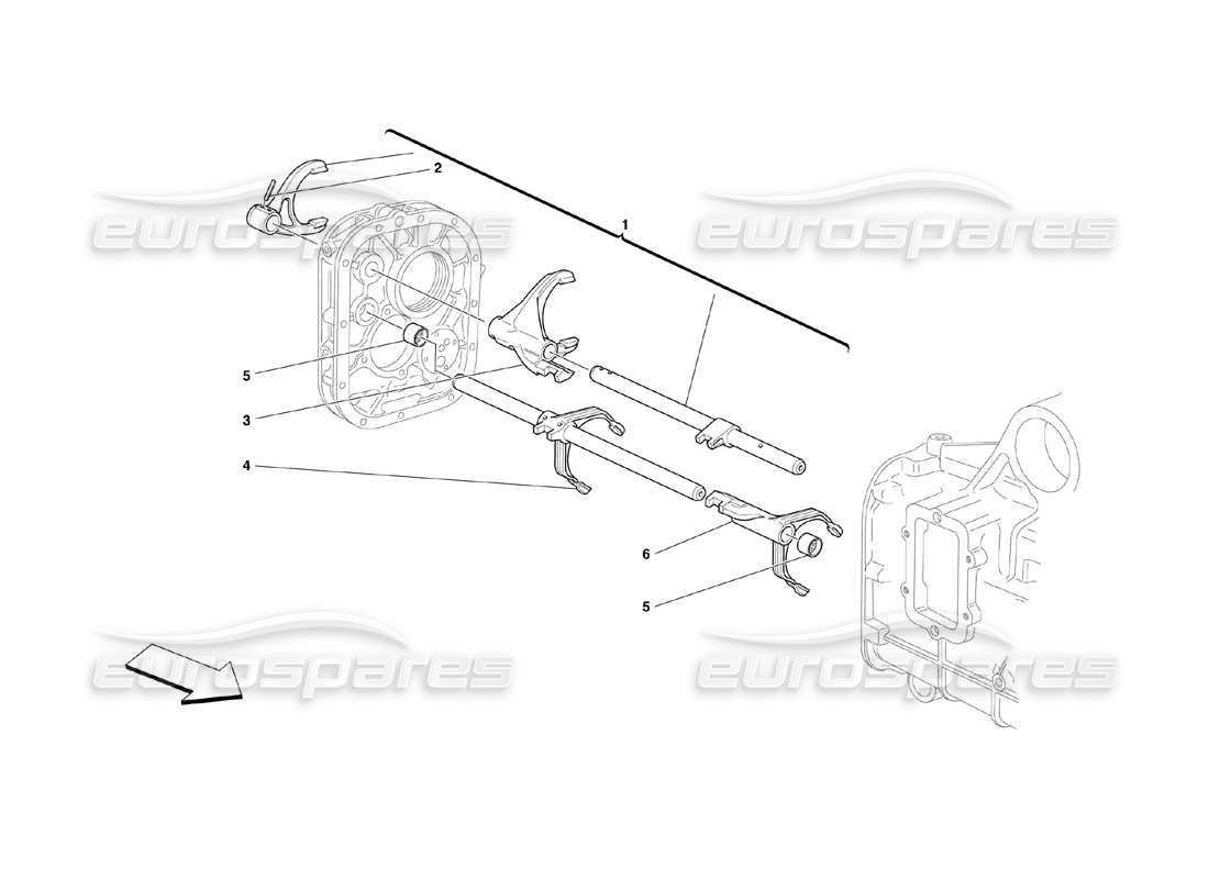 ferrari 360 challenge (2000) teilediagramm für die internen getriebesteuerungen