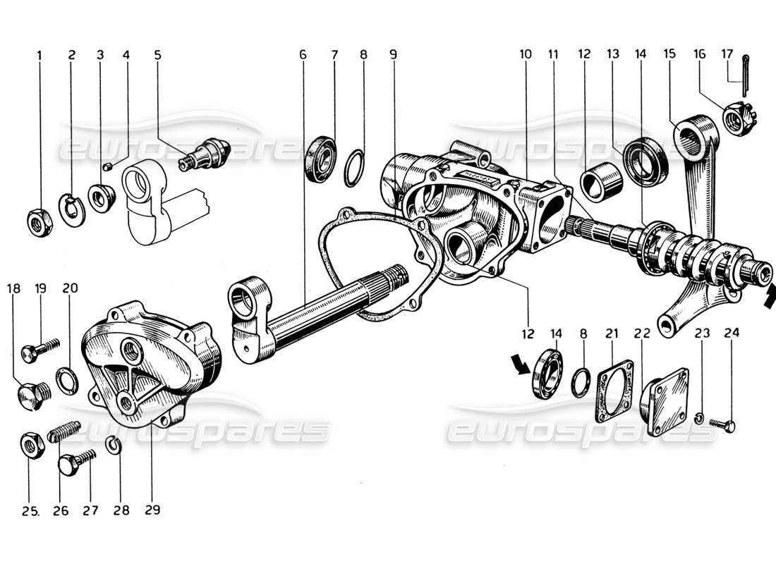 ferrari 330 gtc coupe lenkgetriebe teilediagramm