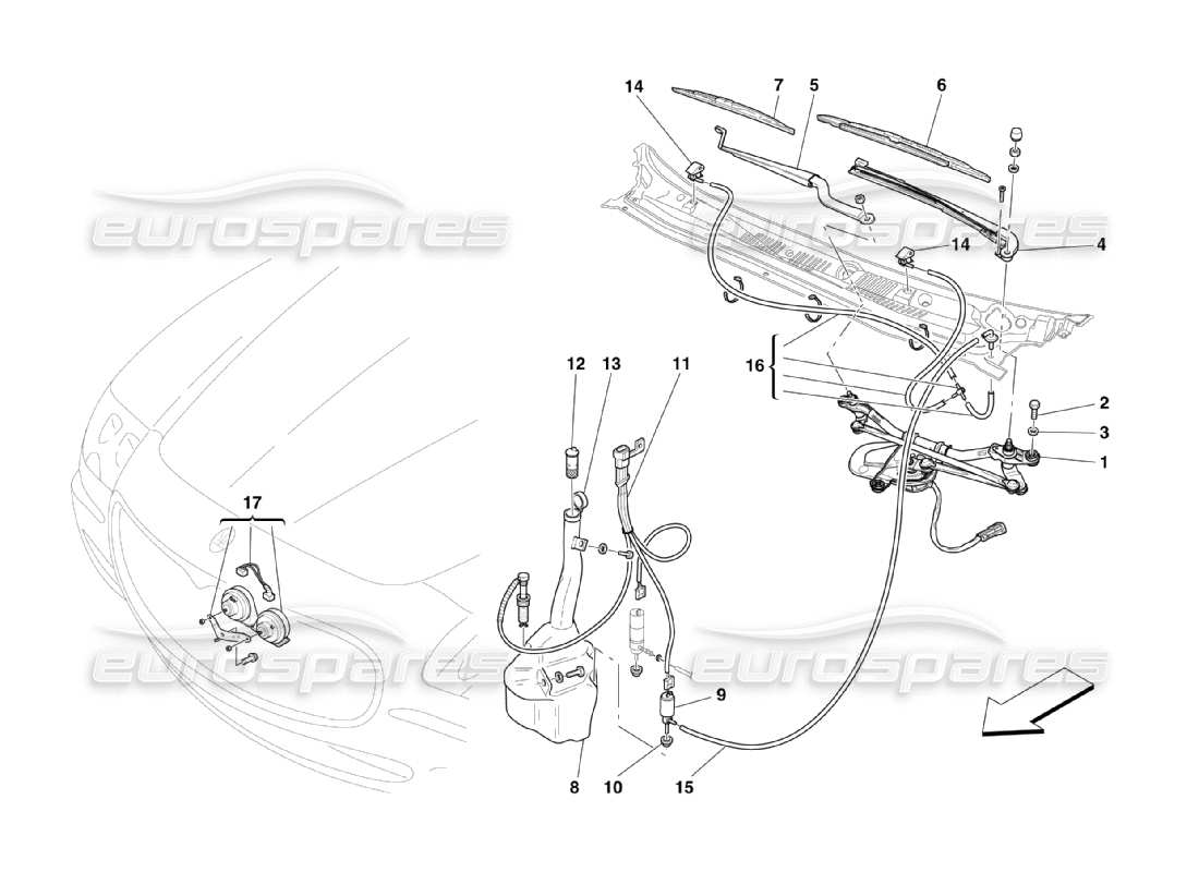 maserati qtp. (2003) 4.2 auto-außendienste teilediagramm