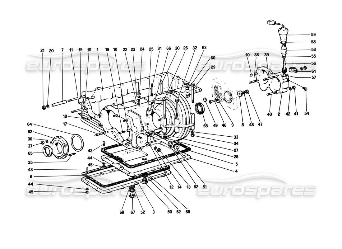 ferrari 308 gtb (1980) getriebe - differentialgehäuse und ölwanne (308 gtb) teilediagramm