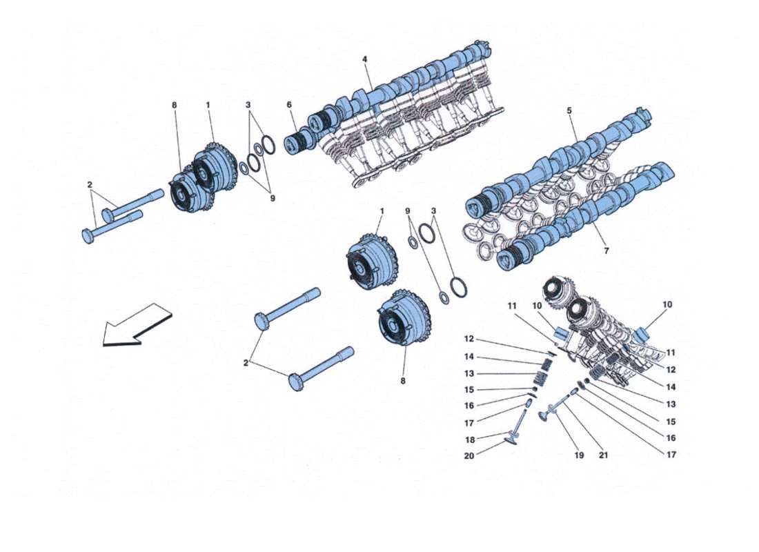 ferrari 458 challenge distribuzione - punterie teilediagramm