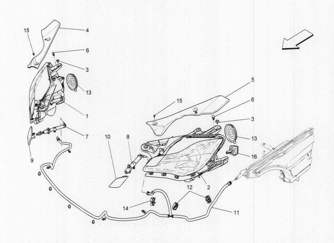 maserati qtp. v6 3.0 tds 275bhp 2017 scheinwerfer-cluster teilediagramm