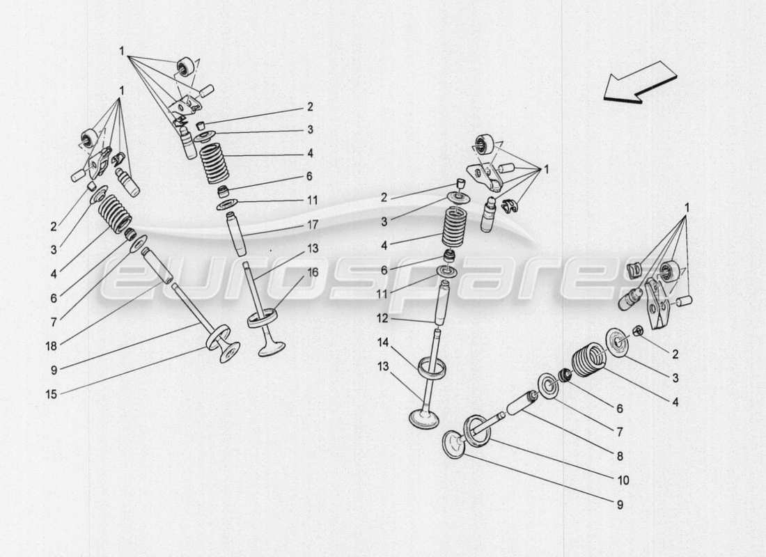 maserati qtp. v8 3.8 530bhp auto 2015 ventile ersatzteildiagramm