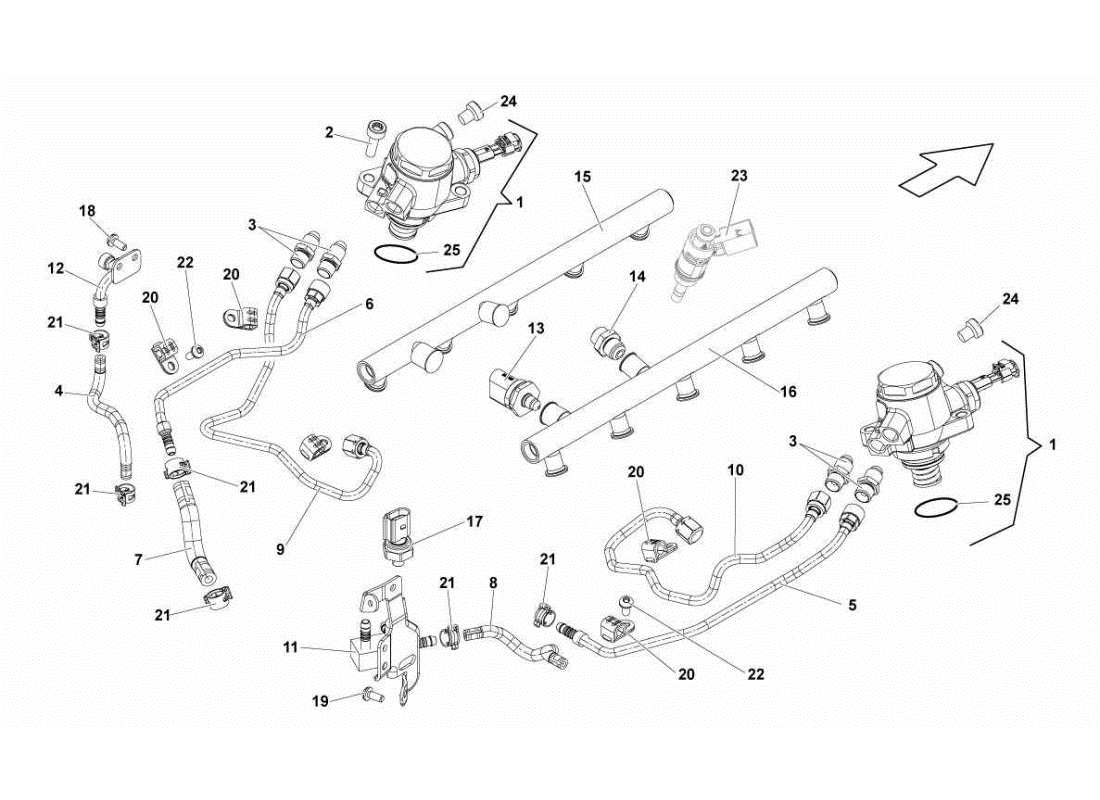 lamborghini gallardo sts ii sc kraftstoffpumpe teilediagramm