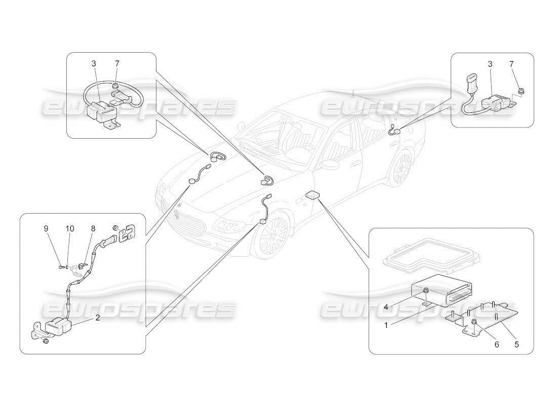 maserati qtp. (2011) 4.2 auto elektronische steuerung (aufhängung) teilediagramm