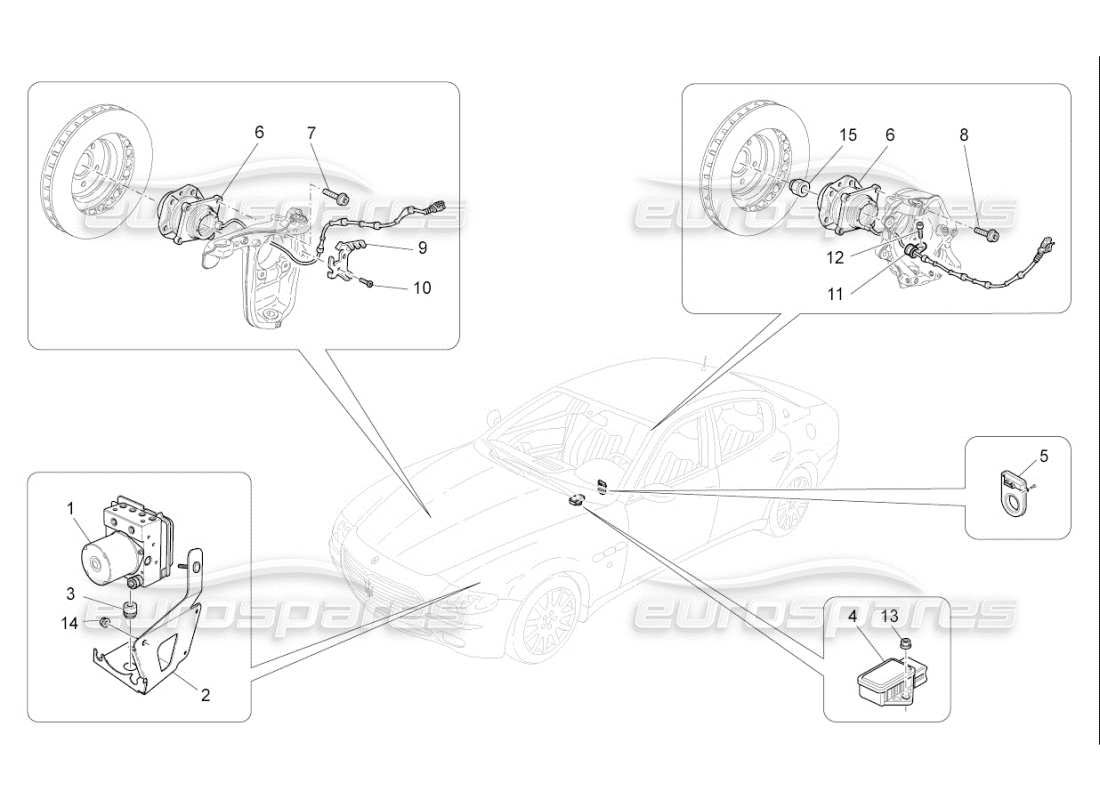 maserati qtp. (2009) 4.2 auto bremssteuersysteme teilediagramm