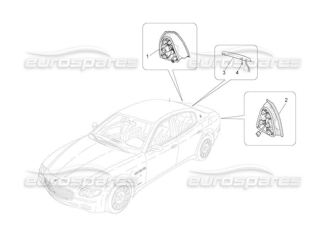 maserati qtp. (2011) 4.7 auto rücklichtkombinationen ersatzteildiagramm