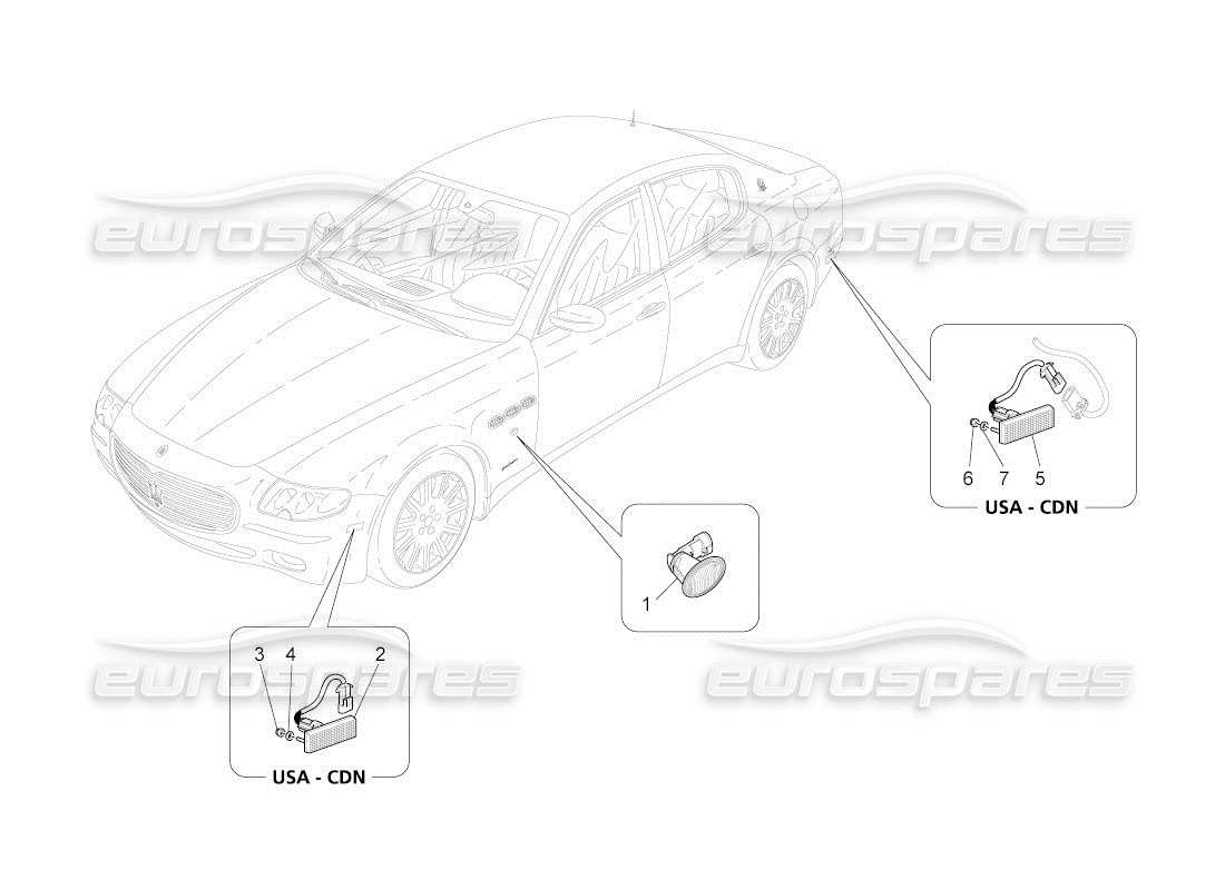 maserati qtp. (2011) 4.7 auto seitenleuchtengruppen ersatzteildiagramm