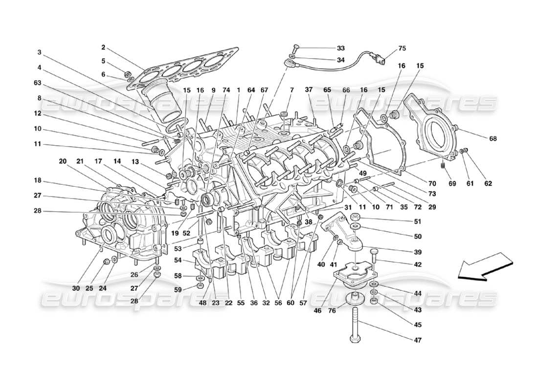 ferrari 360 challenge stradale kurbelgehäuse teilediagramm