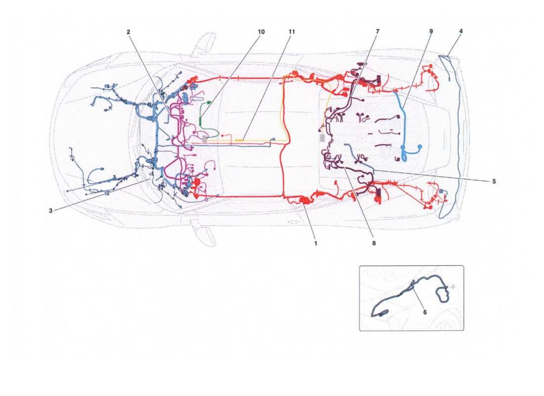 ferrari 458 challenge hauptkabelbinder-ersatzteildiagramm