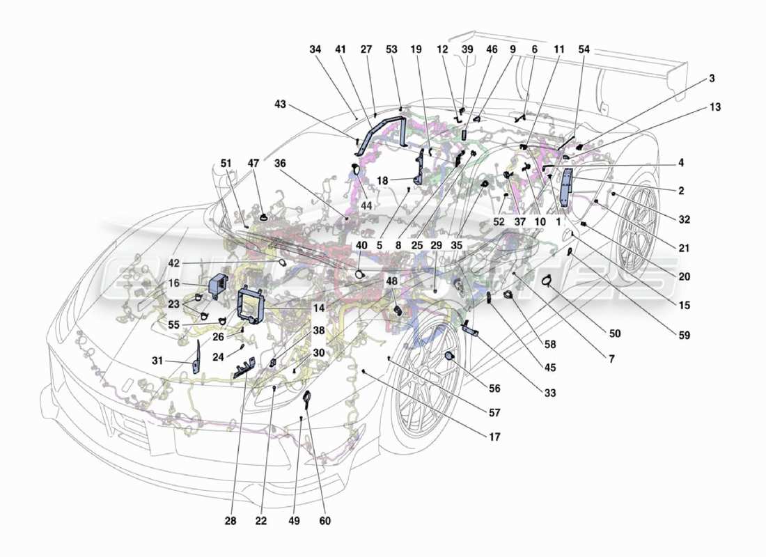 ferrari 488 challenge verkabelung teilediagramm