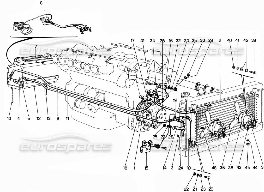 ferrari 365 gtc4 (mechanical) klimaanlage teilediagramm