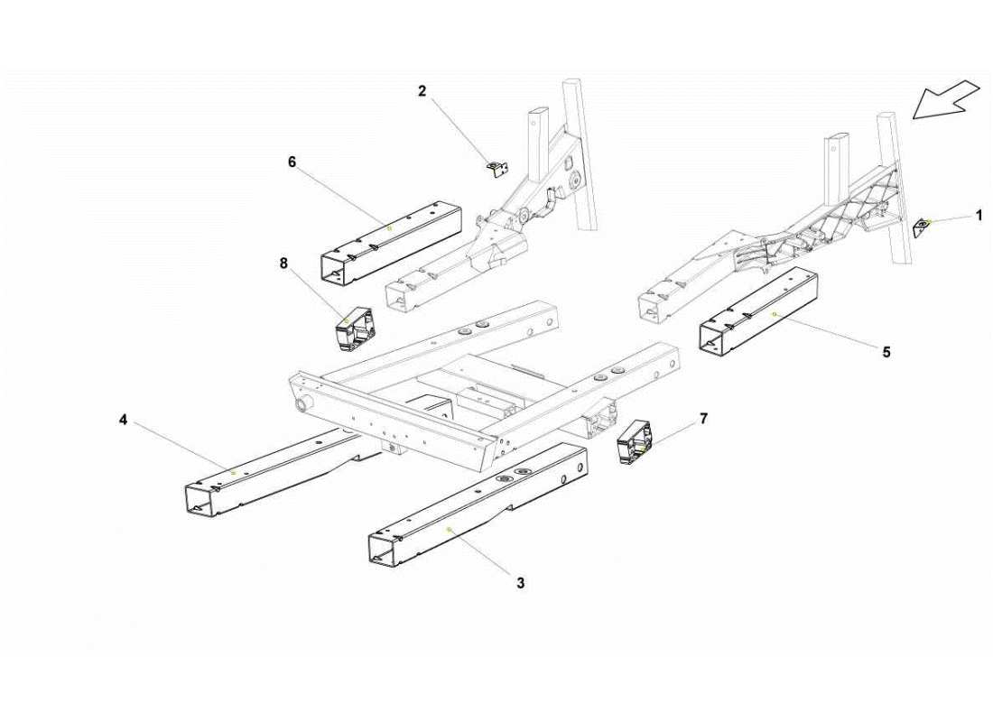 lamborghini gallardo sts ii sc teilediagramm für vorderrahmenelemente