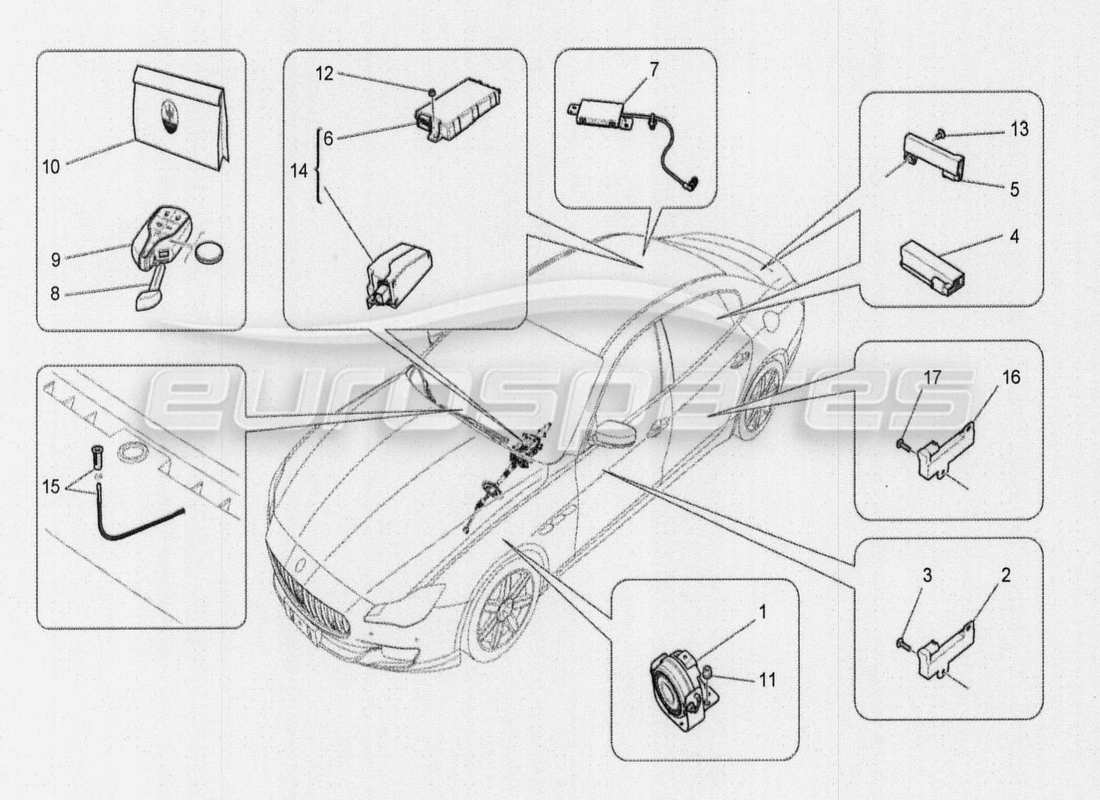 maserati qtp. v8 3.8 530bhp auto 2015 hauptverkabelung teilediagramm