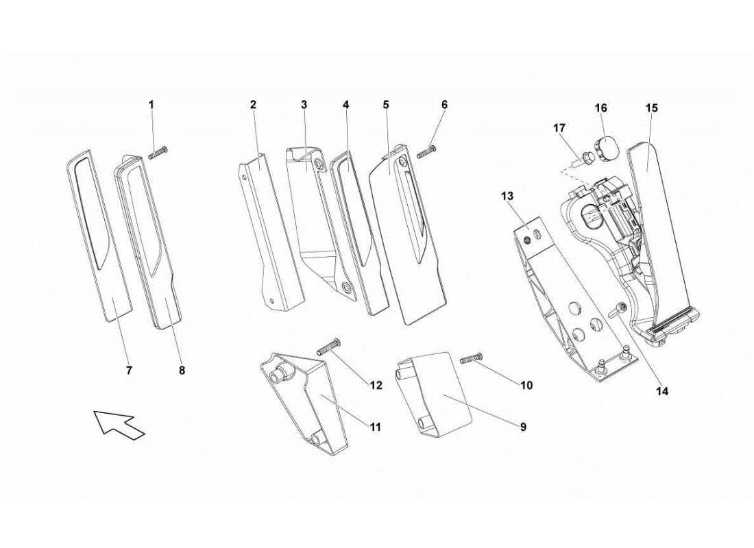 lamborghini gallardo sts ii sc gaspedal teilediagramm