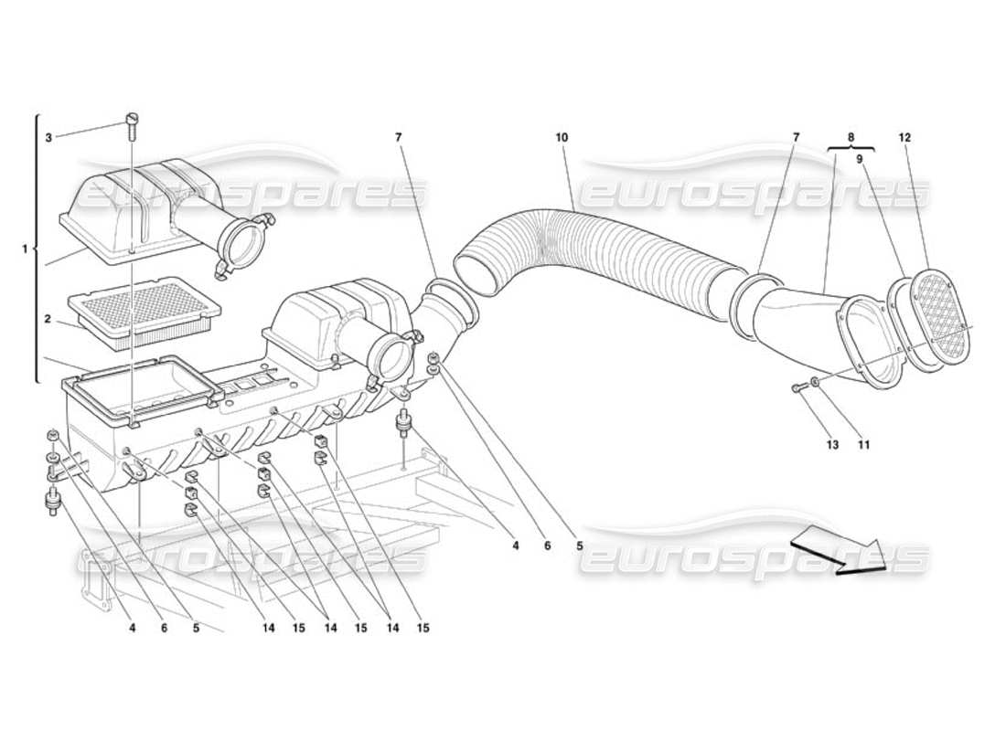 ferrari 360 challenge (2000) teilediagramm lufteinlass