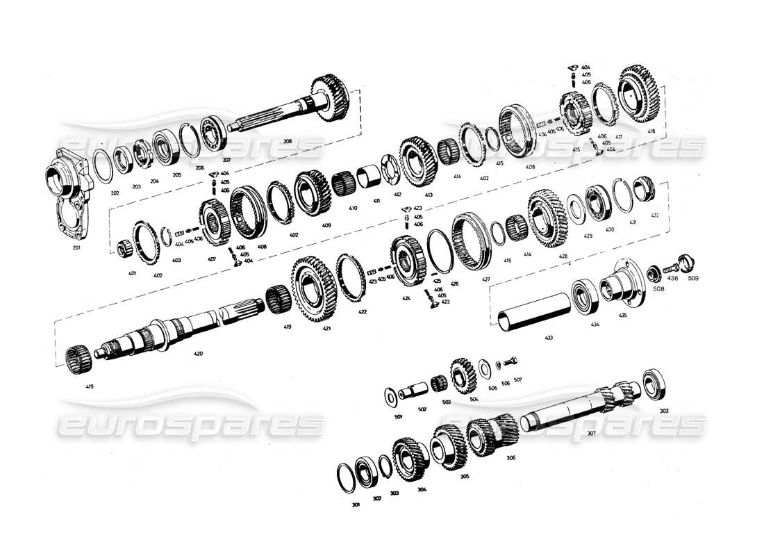 maserati qtp.v8 4.9 (s3) 1979 getriebeteildiagramm