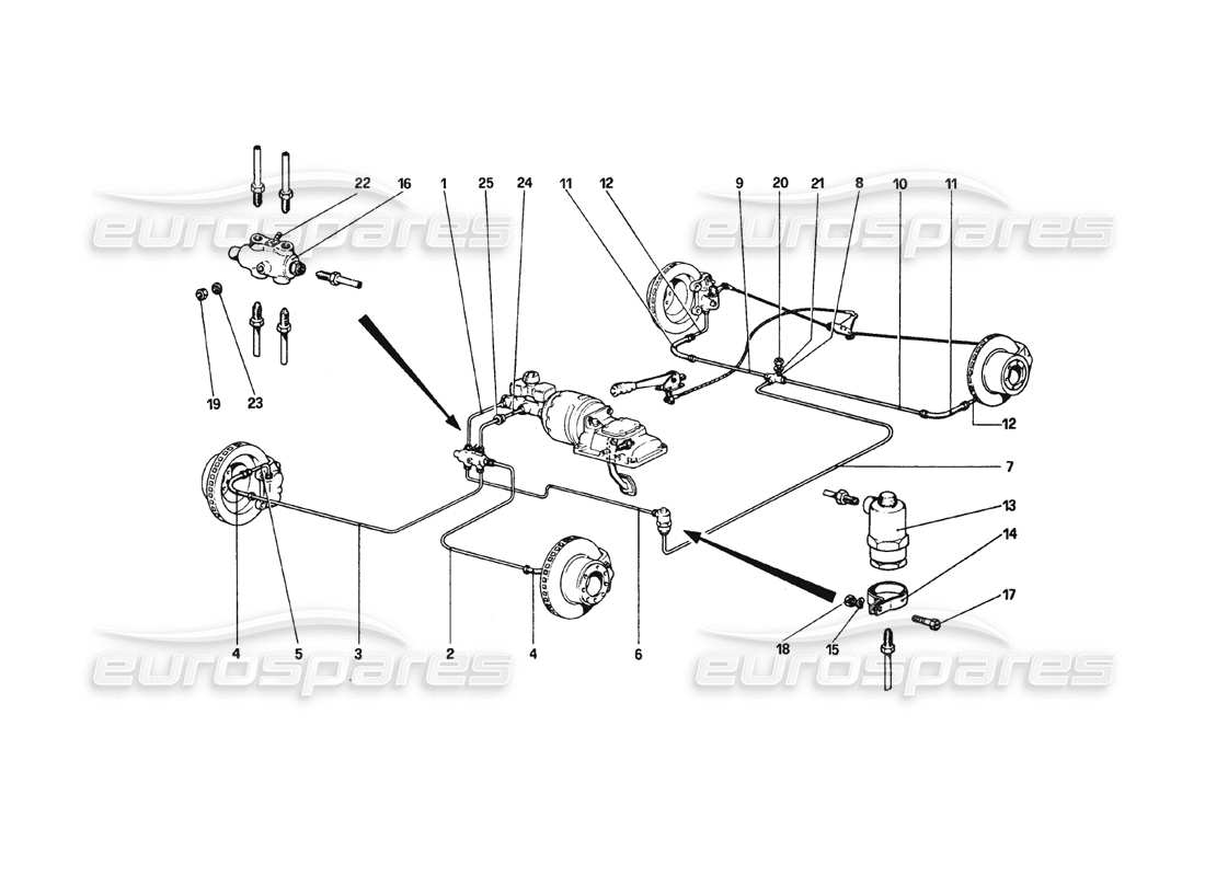 ferrari 308 gtb (1980) bremssystem teilediagramm