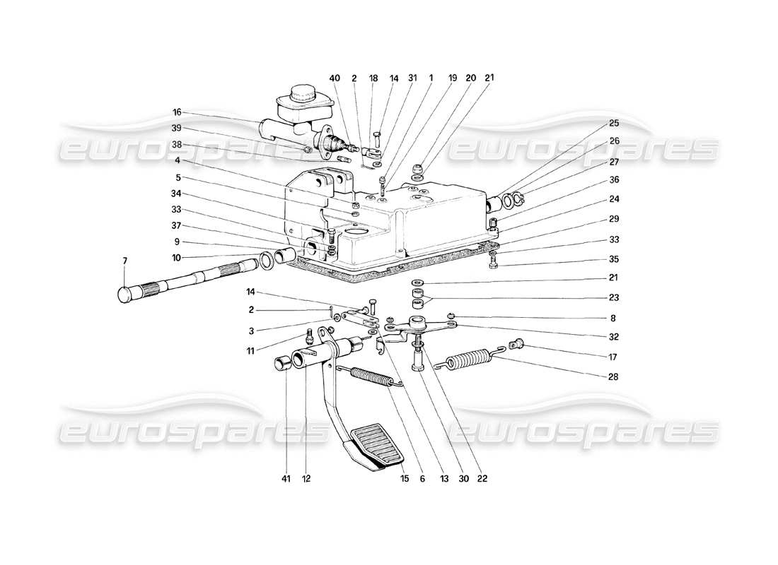 ferrari mondial 8 (1981) teilediagramm der kupplungsausrücksteuerung