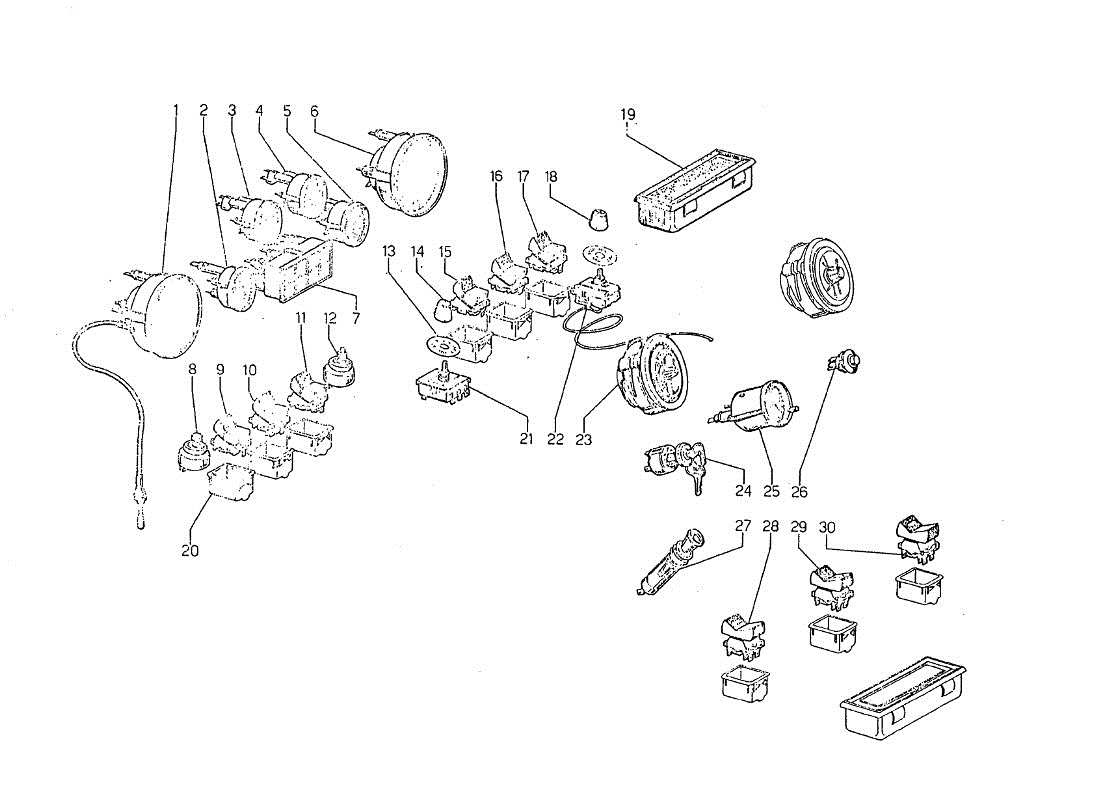 lamborghini jarama instrumentierungs-dashboard teilediagramm