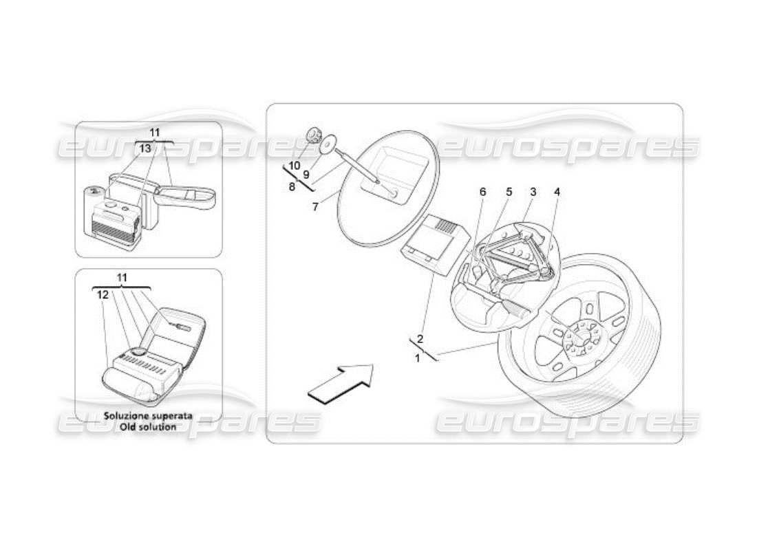 maserati qtp. (2005) 4.2 zubehör im lieferumfang enthalten teilediagramm