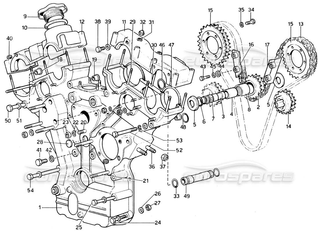 ferrari 365 gtb4 daytona (1969) timing-teilediagramm