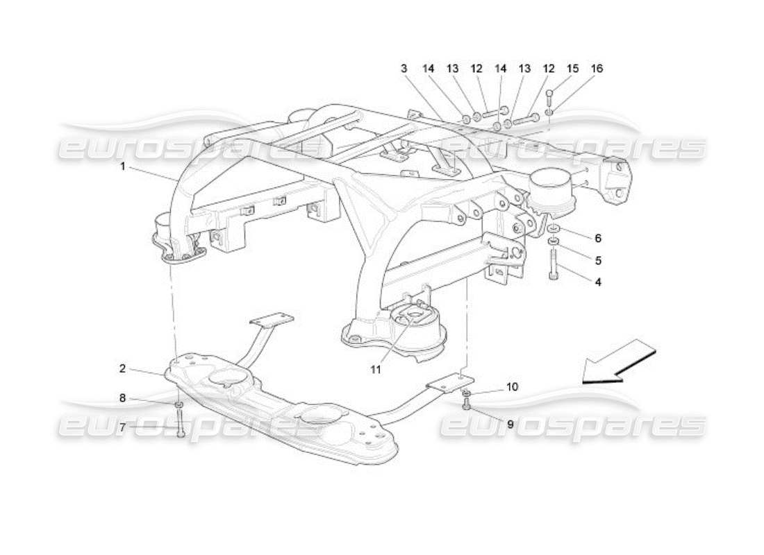 maserati qtp. (2005) 4.2 hinteres fahrgestell teilediagramm