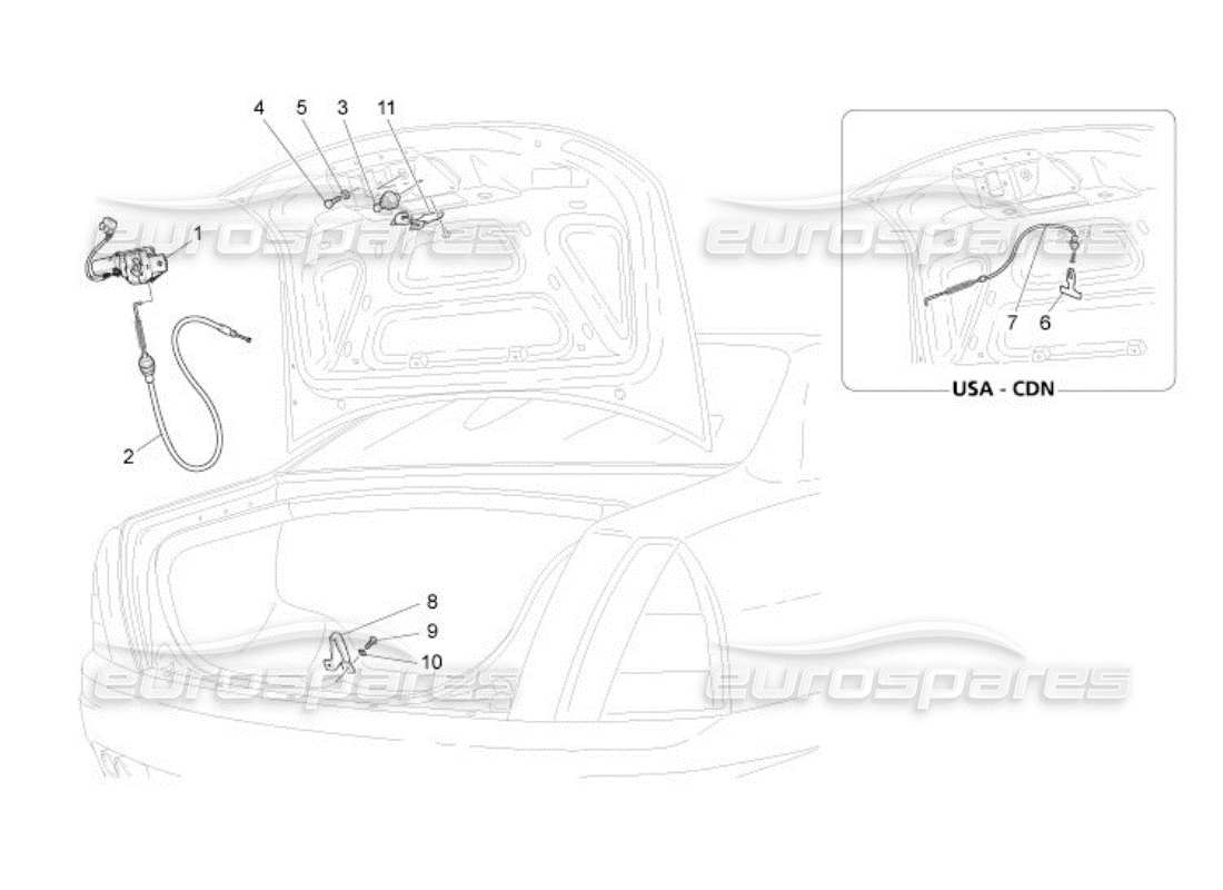 maserati qtp. (2005) 4.2 steuerung zum öffnen der heckklappe teilediagramm