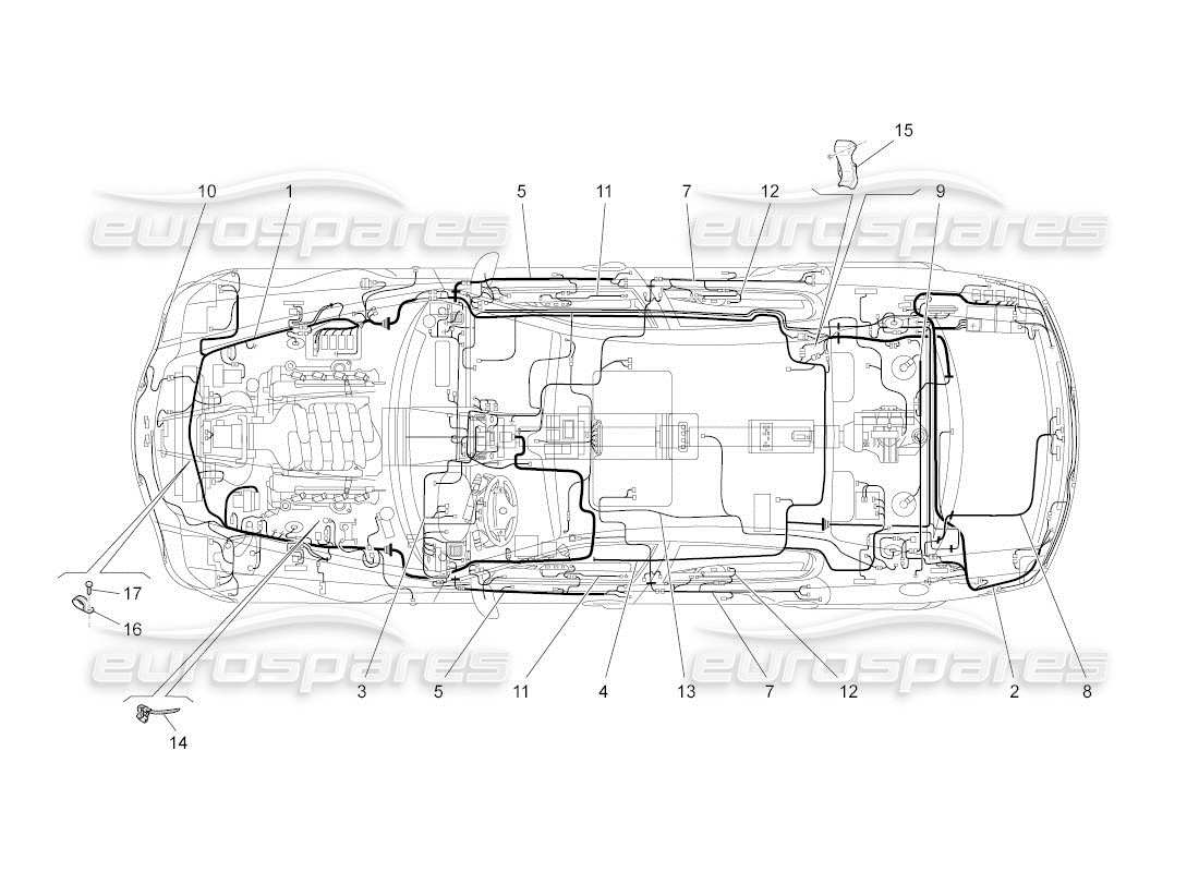 maserati qtp. (2011) 4.7 auto hauptverkabelung teilediagramm