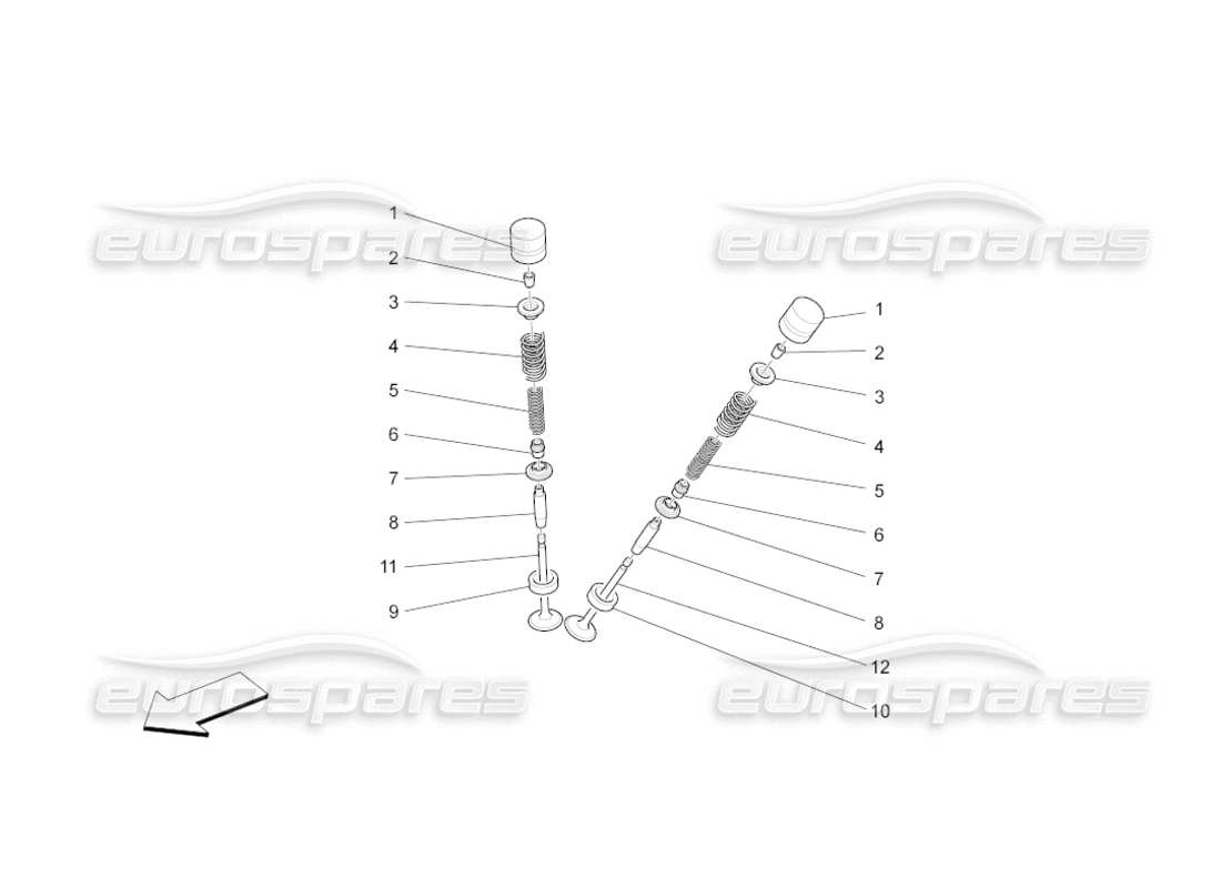 maserati grancabrio (2010) 4.7 ventile ersatzteildiagramm