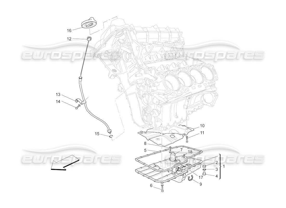 maserati qtp. (2011) 4.7 auto schmiersystem: kreislauf und sammlung teilediagramm