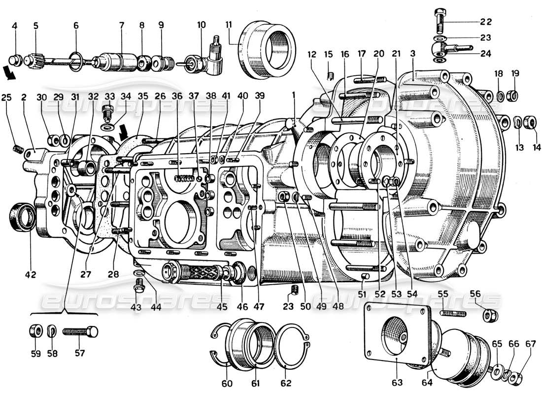 ferrari 330 gtc coupe getriebe - differential teilediagramm