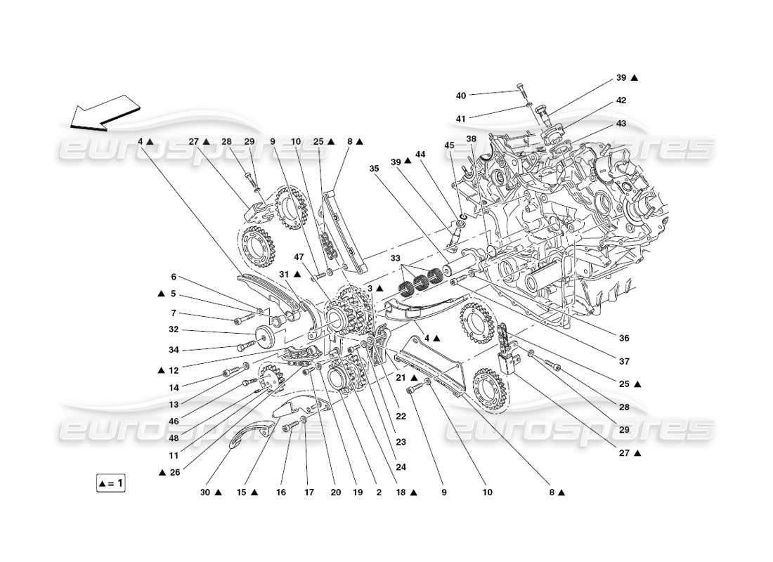 ferrari 430 challenge (2006) timing - steuerungen teilediagramm