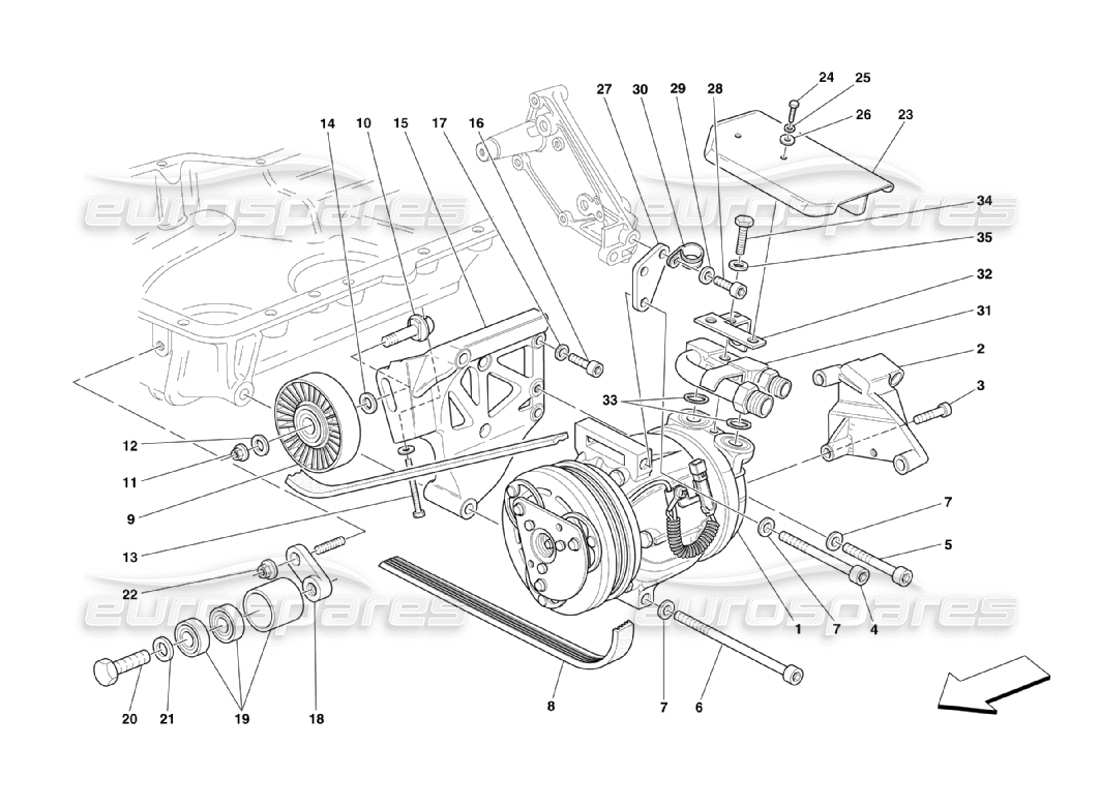 ferrari 360 challenge stradale klimakompressor teilediagramm